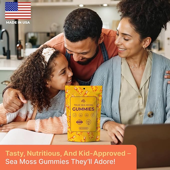 Sea Moss Gummies for Women, Kids & Men with Bladderwrack, Burdock Root & Magnesium – 60 Vegan Gummies