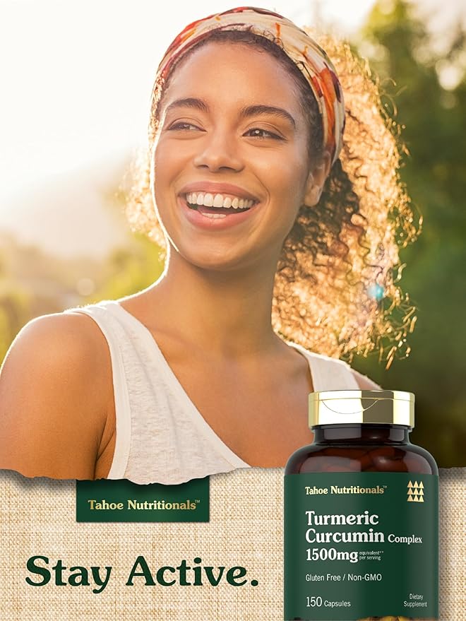 Tahoe Nutritionals Turmeric Supplement | 1500 mg | 150 Capsules | Complex with Black Pepper | Non-GMO and Gluten Free