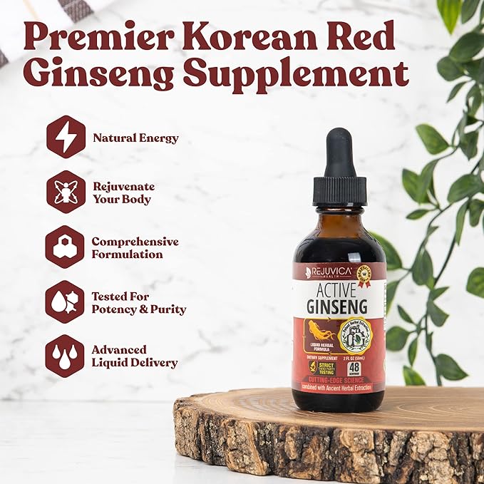 Rejuvica Health Active Rhodiola + Active Ginseng- Support Energy + Stress - Liquid Delivery for Better Absorption - Rhodiola Root & Ginseng Root