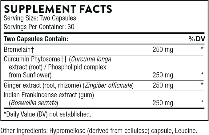 THORNE Phytoprofen - Botanical Blend of Ginger, Boswellia, and Curcumin - Supports Healthy Cytokine Balance and Healing After Injury or Surgery* - Gluten-Free, Soy-Free, Dairy-Free - 60 Capsules