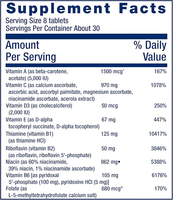 Life Extension Mix™ Tablets with Extra Niacin, high Potency, Advanced Vitamin, Mineral, Fruit & Vegetable Formula, Plus Extra B3, for Whole-Body Health, Healthy Aging, Gluten-Free, 240 Tablets