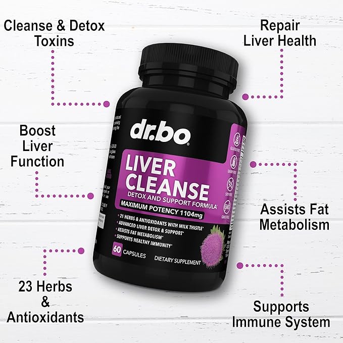 Adrenal Support Cortisol & Liver Cleanse Detox Supplement - Adrenal Fatigue Supplements for Cortisol Health - Liver Gallbladder Care Formula Capsules & Natural Milk Thistle Dandelion Supplements