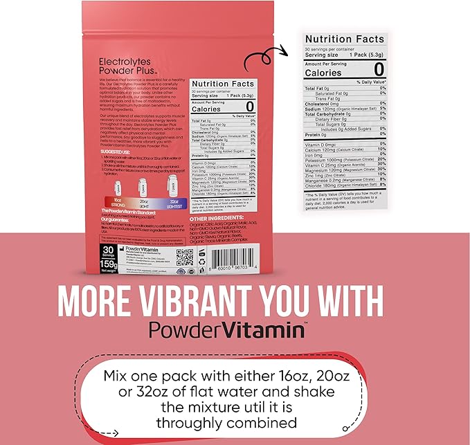 Electrolytes Powder Plus, Keto, Guava Kiwi, Zero Sugar, 1000mg Potassium, 120mg Calcium, 120mg Magnesium, Non-GMO, Zero Calories, 30 Hydration Packets