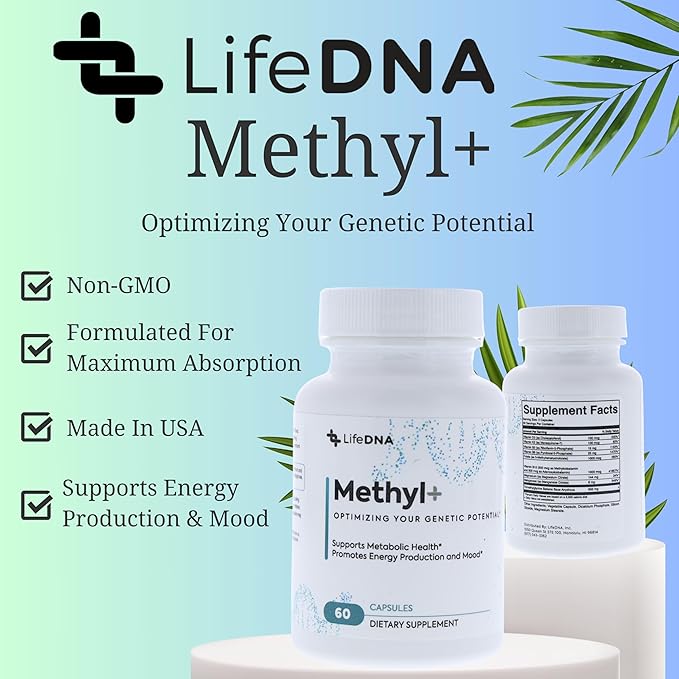 Methyl+ Methylated Multivitamin Complex with Methylfolate & TMG for Optimized Homocysteine, Brain, Cardiovascular & Neurotransmitter Support