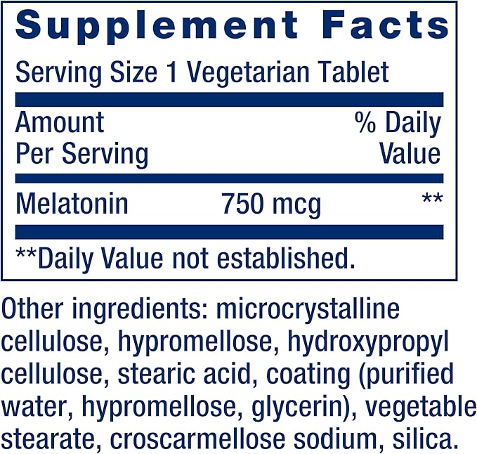Life Extension Melatonin 6 Hour Timed Release, 750 mcg, Extended-Release Formula for Gentle Sleep Support, Healthy circadian Rhythms, Cellular Defense, Gluten-Free, Non-GMO, Vegetarian, 60 Tablets