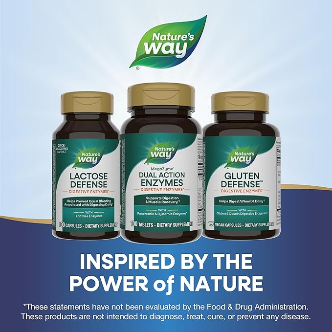Nature's Way Mega-Zyme, Pancreatic & Systemic Enzymes*, Relieves Occasional Muscle Soreness Due to Overexertion and Exercise,* Digestive Support*, 100 Tablets (Packaging May Vary)