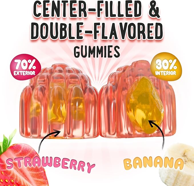 Center-Filled Vitamin D3 K2 Gummies - Kids, Teens & Adults - Supplement for Healthy Teeth, Bone, Energy & Immunity - 5000 IU D3, 120 mcg K2(MK-7), 120 mg Calcium - Vegan & Non-GMO - 120 Count