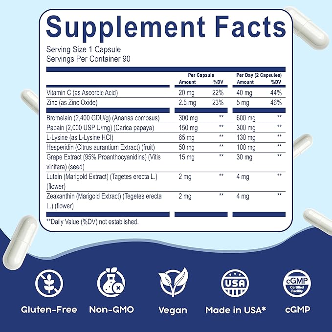 Lutein Supplement, HARO Clear AREDS 2 Eye Vitamin & Mineral Supplement, Contains Lutein and Zeaxanthin - Eye Strain and Blue Light Defense (90 Vegan Capsules)