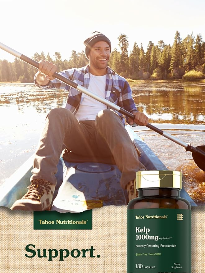 Tahoe Nutritionals Kelp Supplement Capsules | 1000mg | 180 Count | Non-GMO & Gluten Free Extract