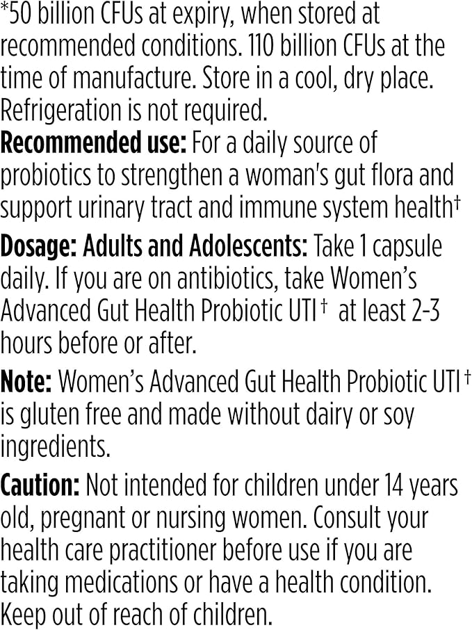 Genuine Health Women's Daily Probiotic for UTI Support, Helps Promote A Healthy Urinary Tract, Multi-Strain, Organic Formula with Cranberry, 30 Capsules