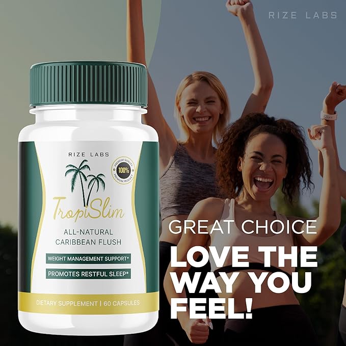 (Official 2 Pack) Tropislim, Tropislim All Natural Caribbean Flush, Weight Loss Supplement, Tropislim Slimming Capsules for Women, Healthy Lifestyle + Leaner Physique, Tropical Reviews (120 Capsules)