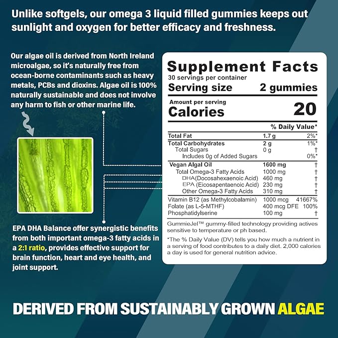 Vegan Omega 3 Gummies 1000mg + Mullein Gummies
