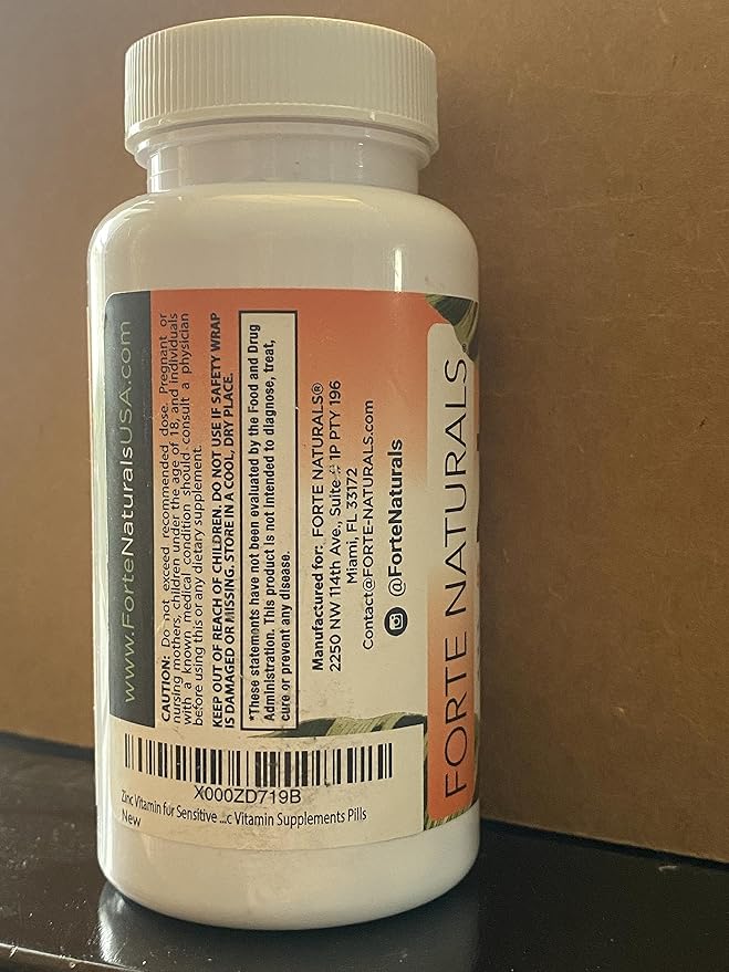 Zinc 50mg, (100 Tablets), Specially Formulated for Sensitive Stomach, Immune Support, Skin & Hair, Vegan Zinc Supplement, Non-GMO Made in USA