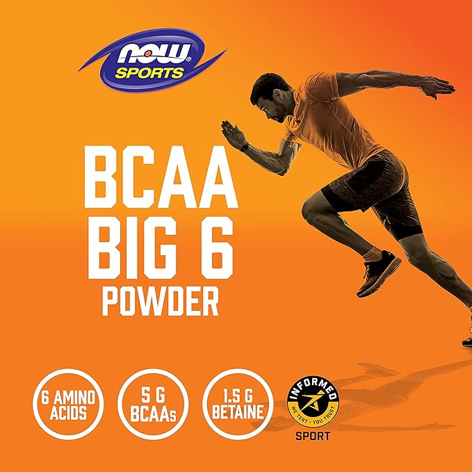 NOW Foods Sports Nutrition, BCAA (Branched Chain Amino Acids) Big 6, Grape Flavor, 600 Grams