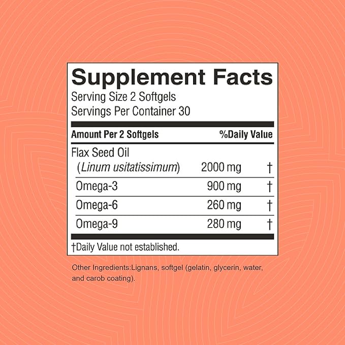 Nature's Sunshine Flax Seed Oil, 60 Softgels | Excellent Source of Heart-Healthy Fatty Acids, Contains Lignans which Help Boost Immunity and Support Breast and Prostate Health