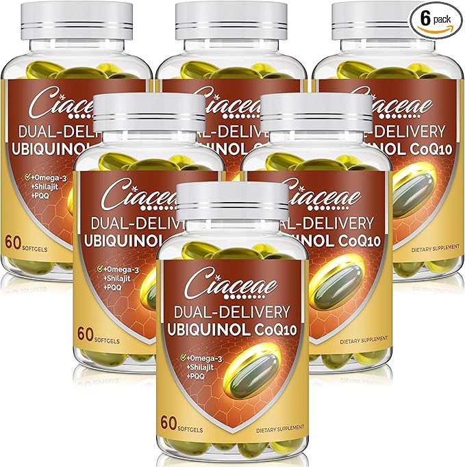 Ubiquinol CoQ10 600 MG Softgels with Omega-3 & Shilajit & PQQ, Advanced Dual-Delivery Coenzyme-Q10, Active CoQ10 Ubiquinol Supplement for Fertility, Antioxidant, Heart, Brain & Energy, 360 Servings