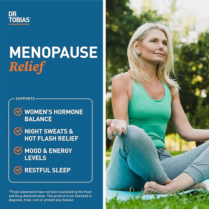 Dr. Tobias Omega 3 Fish Oil & Menopause Relief Supplements Support Heart, Brain, Immune, Hot Flash Relief & Night Sweats for Women, Non-GMO, 60 Capsules