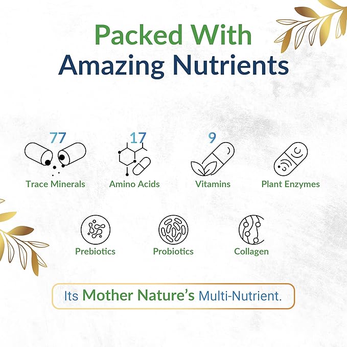 Humic Fulvic Acid 60 vcap 77 Trace Minerals Electrolytes Collagen Vitamins Superior Humic to Fulvic Ratio More Energy Better Gut Health Joint Health Hydration Nutrient Absorption