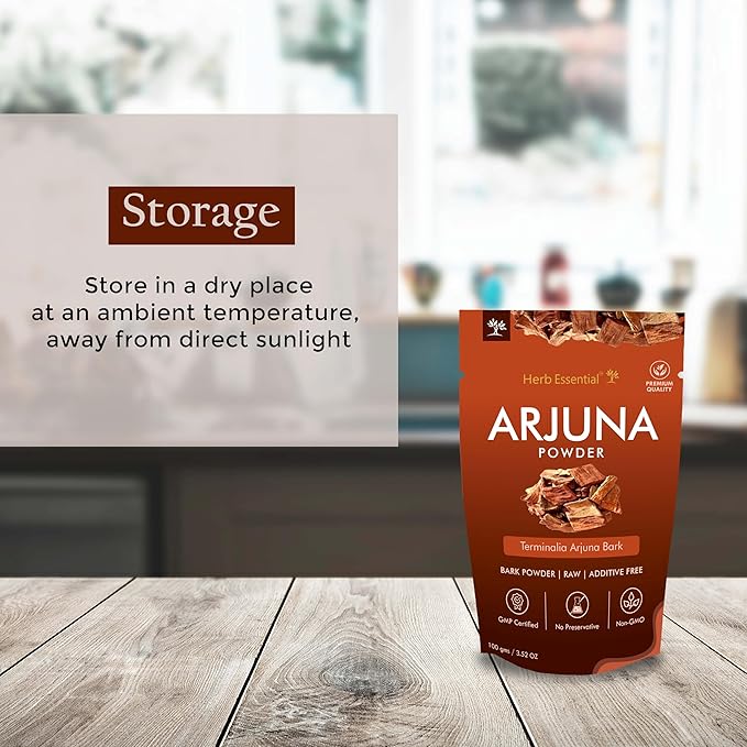 7.05 Ounce Arjuna Powder, Terminalia Arjuna Bark Supplement for Wellness, Polvo de corteza de Arjuna, No Preservatives, Vegan and GMP Certified- 3.52 Ounce (100g Pack of 2)