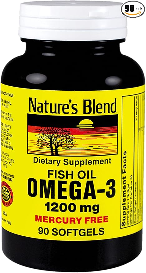 Nature's Blend Omega-3 Fish Oil 1200 mg 90 Softgels