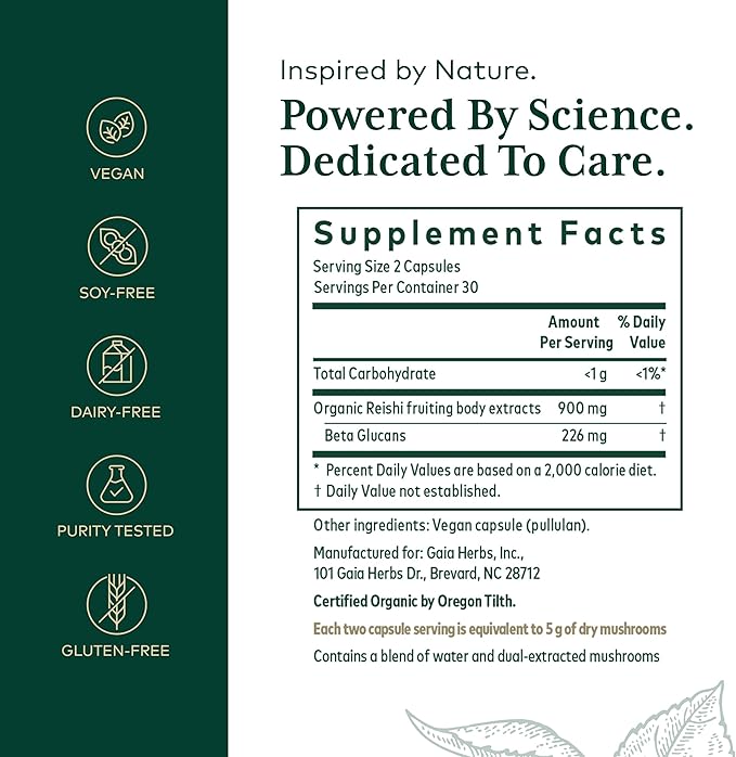 Gaia Herbs Pro Reishi Mushroom - 60 Caps