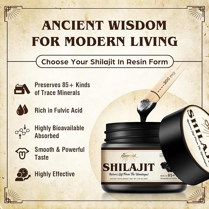 Shilajit Pure Himalayan Organic Shilajit Resin - 600mg Maximum Potency Natural Organic Shilajit Resin with 85+ Trace Minerals & Fulvic Acid for Energy, Immune Support, 30 Grams (3 Pack)