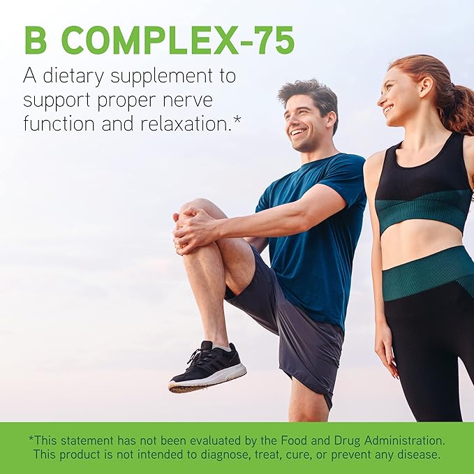 DAVINCI Labs B Complex-75 - Supports Relaxation and Proper Nerve Function* - Dietary Supplement with Niacin, Vitamin B6, B12, Biotin, Choline and More - Vegetarian - Gluten-Free - 60 Capsules