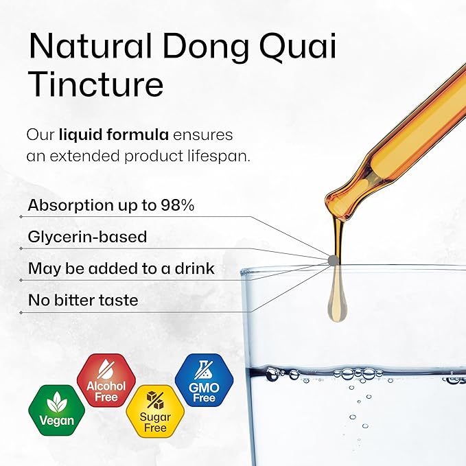 BIO KRAUTER Dong Quai Tincture - Angelica Root Liquid Extract - Women’s Health Support - Alcohol and Sugar Free Angelica Tincture - Vegan Dong Quai Drops 4 Fl.Oz.