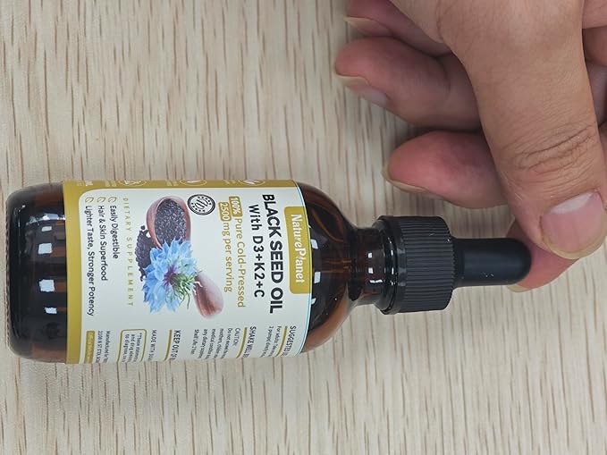 Organic Soursop Bitters and Black Seed Oil Drops Bundles with Vitamins D3, K2, B6, C | Vegan, Non-GMO, Gluten-Free