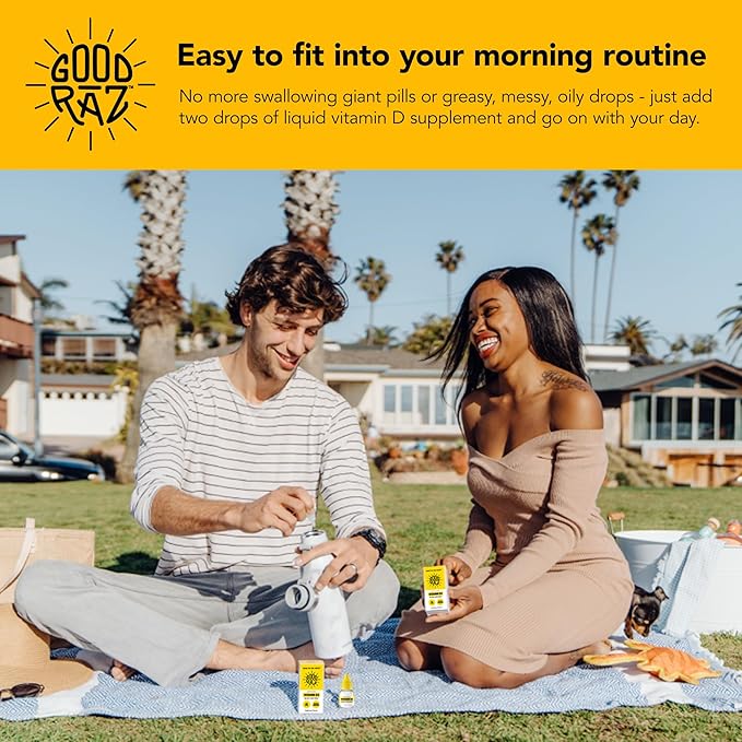 Vitamin D Drops Adult - Water-Soluble Liquid D3 Drops - Potent Vitamin D Liquid Drops - No Stir, Non-GMO, Kosher - D3 Liquid to Add to Drink Or Food, Flavorless - 4-Month Supply (1)