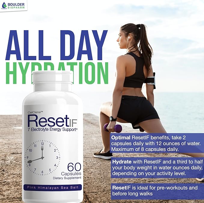 ResetIF, 7 Energy Electrolytes, Methyl B12 & Methly Folate, Green Tea & Green Coffee Extracts, B Complex, Zinc, 72 Trace Minerals