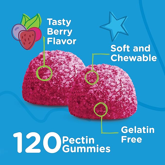 Vitamin D3 Kids Gummies 25mcg 1000 IU - Bone Health, Immune Health, Joint Muscle Support - Vegetarian, Gelatin Free, Gluten Free, GMO Free - Tasty Chewable Berry Flavored Gummy