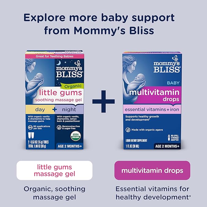 Mommy's Bliss Organic Baby Bedtime Drops + Overnight Immunity Support*, Promotes Restful Night, Melatonin Free, Age 4 Month+, 2 Fl Oz