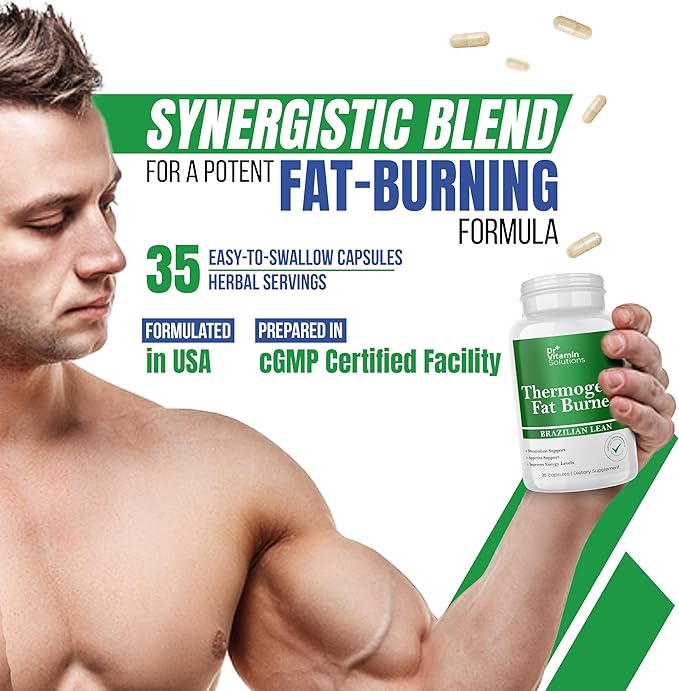 Thermogenic Fat Burner – Natural Appetite Control & Metabolic Booster with Green Tea & Bloat Defense (35 Capsules)