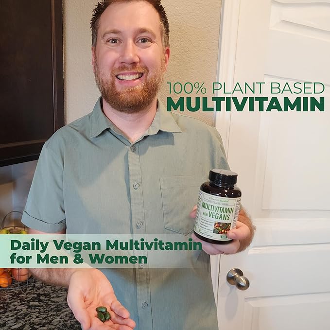 Vegan Multivitamins for Women & Men - Multivitamin & Multimineral Supplements for Energy, Focus and Overall Health. Daily Vegan Vitamins A, C, D, E & B12, Zinc, Calcium, Magnesium & More. 90 Tablets