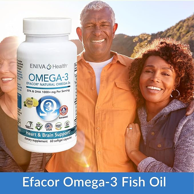 Eniva Omega-3 Fish Oil High EPA/DHA Premium Fish Oil Daily Supplement (60 caps)