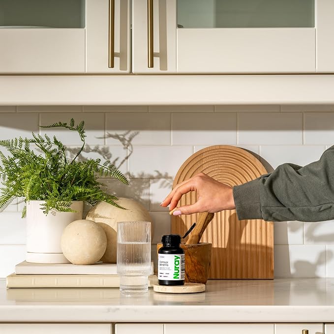 Nuray Cortisol Benefits Supplement - Adrenal Support with Rhodiola Rosea Supplement, Ashwaghanda - Gluten-Free, Vegetarian, Promotes Energy - 60 Capsules