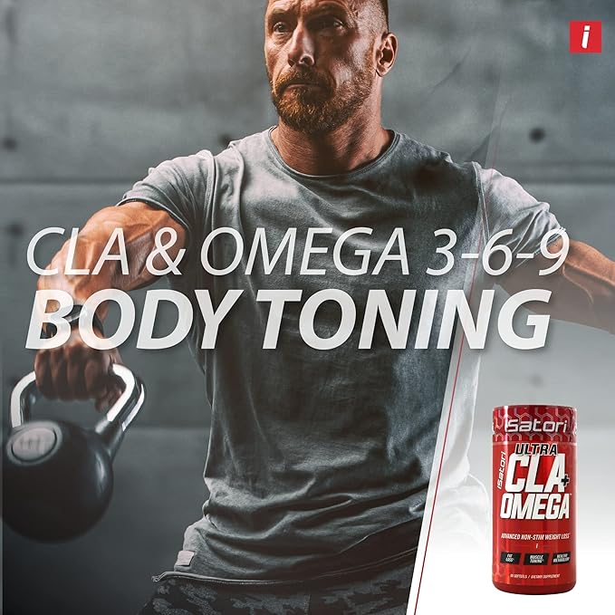 iSatori Ultra CLA - Omega 3 6 9 Safflower Oil Fish Oil Conjugated Linoleic Acid - Natural Weight Loss Exercise Enhancement Fat Burner Muscle Toner - Stimulant Free Dietary Supplement - 90 Softgels