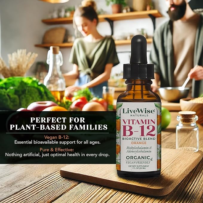 Liquid B12 Vitamin Sublingual – All-Natural Liquid Vitamin Vegan B12 Drops – Non-GMO Adenosylcobalamin Methylcobalamin B12 Supplement – Boost Your Immune System, Metabolism, Energy and Focus!