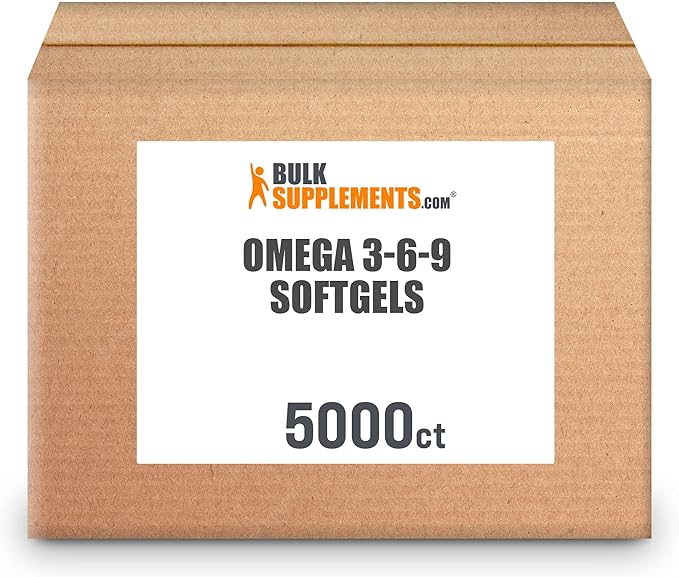 BulkSupplements.com Omega 3-6-9 Softgels - Triple Omega Supplement, from Flaxseed, Evening Primrose & Fish Oil- 2 Softgels per Serving (2400mg), 5000 Count (Pack of 1)
