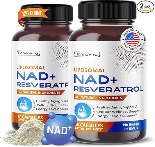 NAD+ RESVERATROL Quercetin Fisetin Black Pepper - Healthy Aging Support, Energy Levels Support - 120-day Supply - Made in The USA