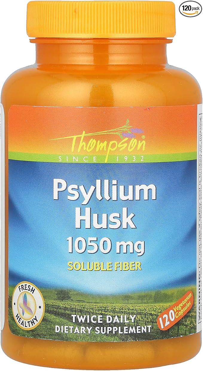 Thompson Psyllium Husk, Veg Cap (Btl-Plastic) 1050mg 120ct