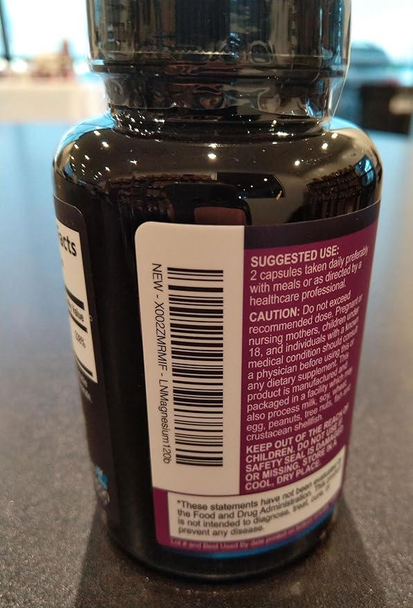Magnesium Citrate Capsules 1000mg - Max Absorption Magnesium Powder for Muscle, Nerve, Bone and Heart Health Support, High Absorption Citrate Complex, Gluten Free, Non-GMO - 120 Capsules