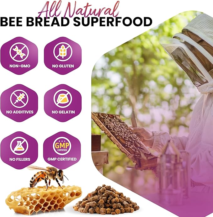 Bee Bread & Royal Jelly Capsules Natural Superfood Bundle