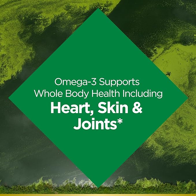 Nature's Bounty Omega 3, Plant-Based Omega 3 Fatty Acid Suppement, 520mg, Supports Whole Body Health Including Heart, Skin, Joint, 30 Vegetarian Softgels, Fish Oil Alternative, Omega 3 Supplements