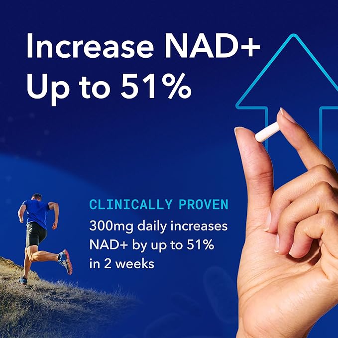 TRU NIAGEN Patented NAD+ Supplement for Anti Aging and Cell Regeneration, 300 mg Niagen, 30 Servings | Supports Cellular Energy, Brain, Muscle | Nicotinamide Riboside (NR) Take 1 Daily | 1 Bottle