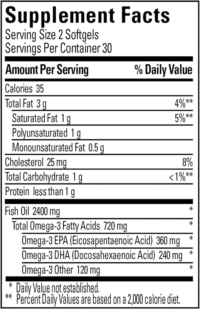 Nature Made Burp-Less Fish Oil 1200 mg, 60 Softgels, Fish Oil Omega 3 Supplement For Heart Health (Pack of 3)