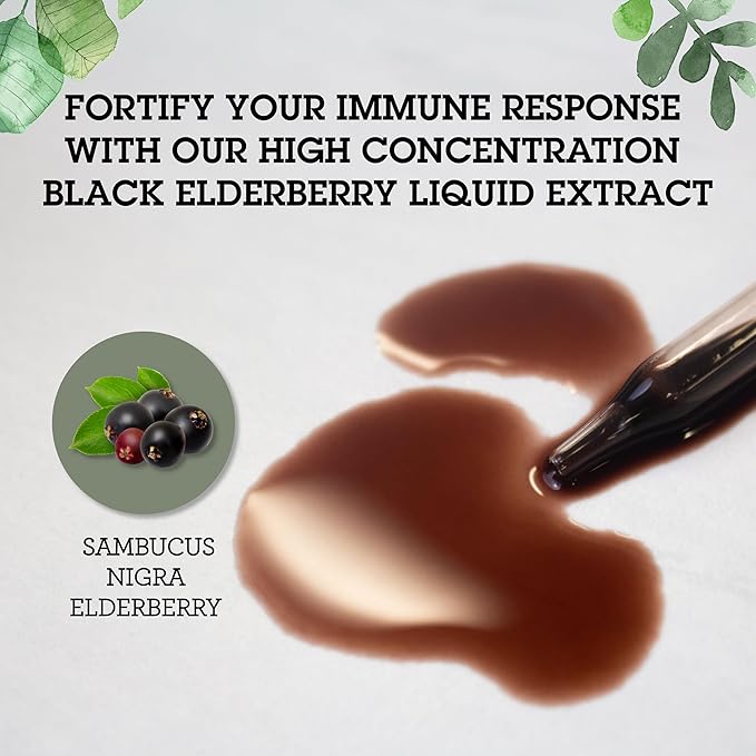 Quantum Health Black Elderberry Liquid Extract Sambucus Nigra Immune Support Formula 700mg - Daily Wellness Boost of Potent Antioxidants for Women & Men - High Dose, Fast Absorption, Vegan - 2 Fl Oz