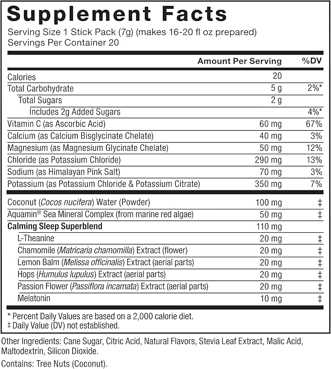 FORCE FACTOR Liquid Labs Sleep, Electrolytes Powder & Sleep Aid with Melatonin 10mg, Hydration Packets for Sleep Support with Vitamins, Minerals, & Antioxidants, Dream Berry Flavor, 20 Stick Packs