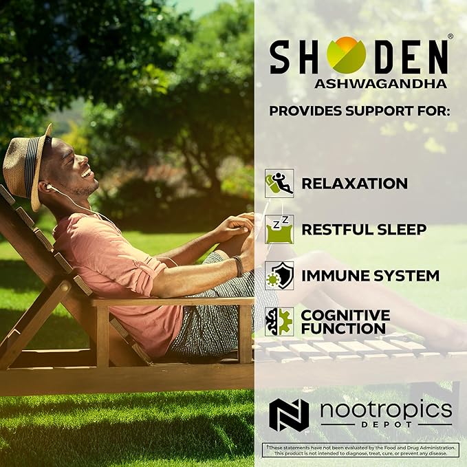 Nootropics Depot Shoden Ashwagandha Extract Capsules | 120mg | 90 Count | 35% Withanolides